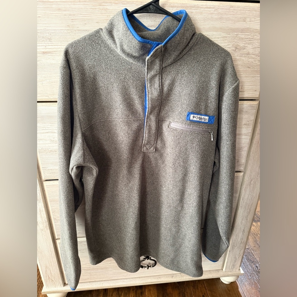 Men’s Columbia Gray Fleece with Blue Trim